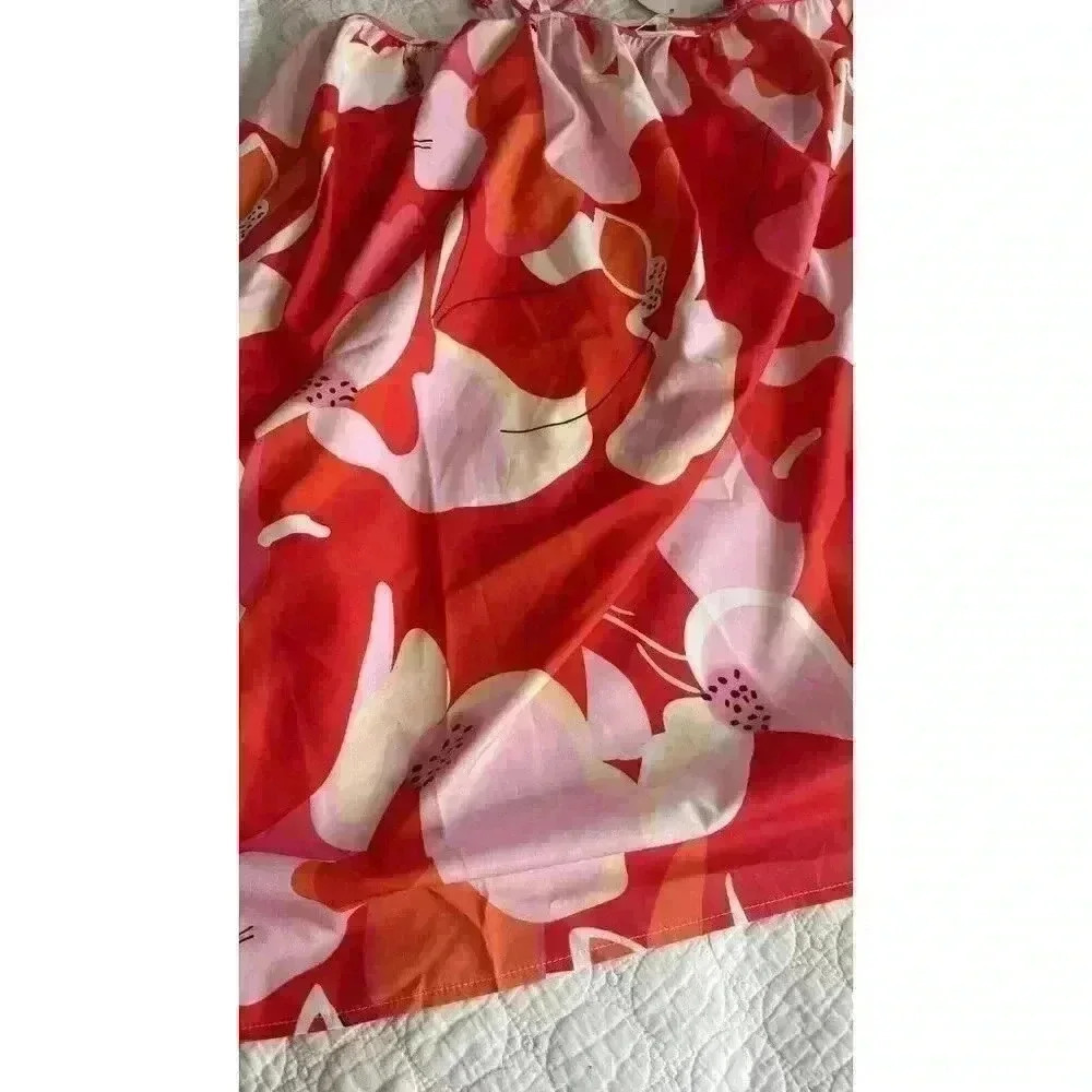 Shein VCay Allover Print Cami Dress Orange Size Small - Picture 4 of 6